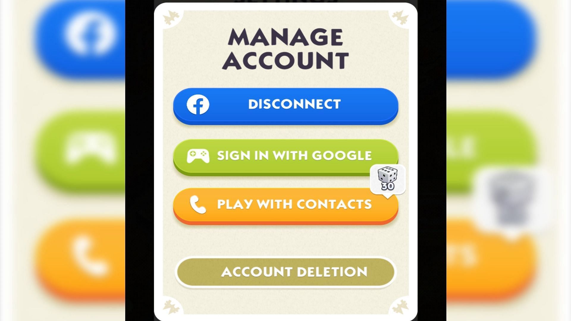 Selecting 'Disconnect' will take you to the confirmation page (Image via Scopely)